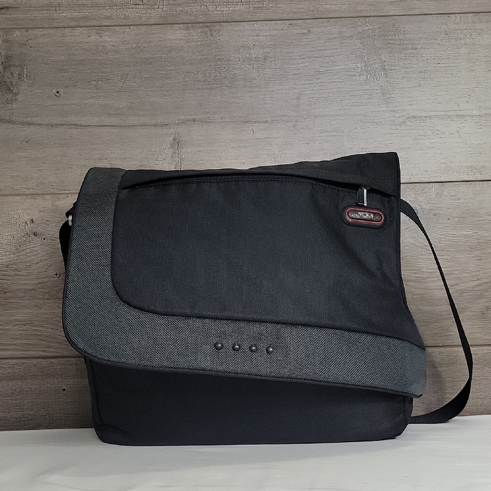 Tumi T Tech Black and Gray Laptop Messenger Bag